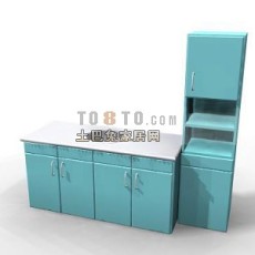 蓝色现代风格浴柜3d模型下载
