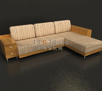 清新温暖现代中式沙发3d模型 