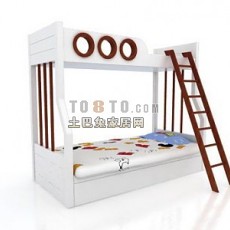 儿童双层床-儿童家具3d模型下载