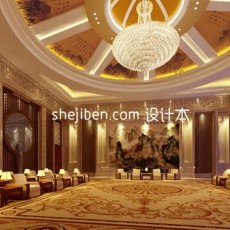 中式风格大型会议厅网站3d模型下载
