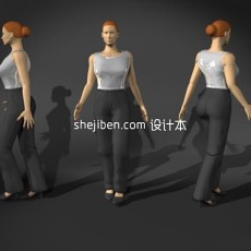 中年女士max人体3d模型下载