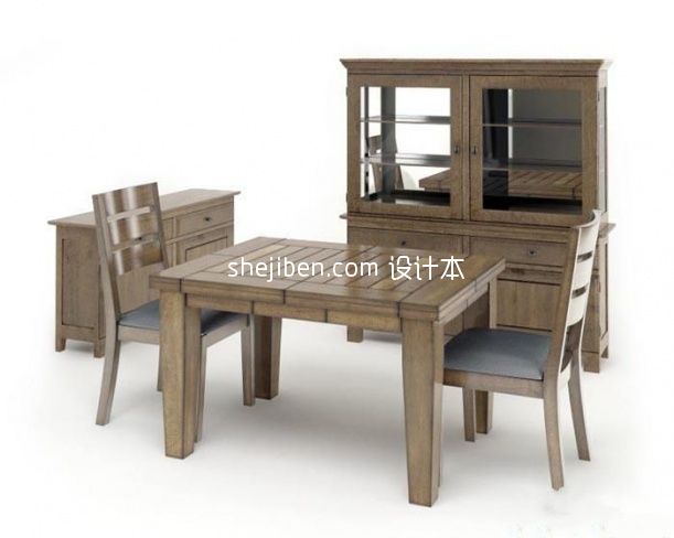 中式休闲桌椅组合家具