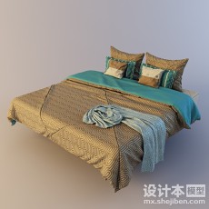 主卧室双人床3d模型下载
