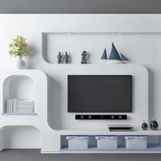 白色电视柜3d模型下载