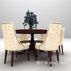 欧式桌椅3d模型下载