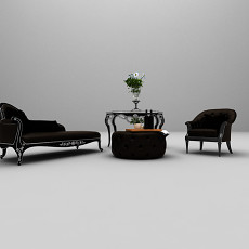 黑色组合沙发3d模型下载