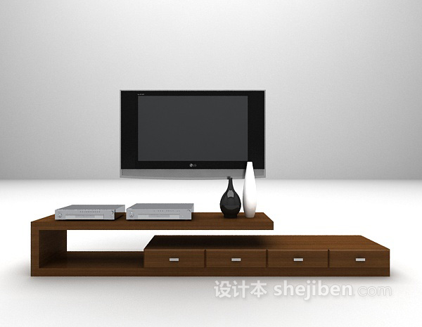 木质电视柜3d模型下载大全