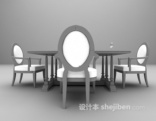 欧式桌椅模型下载