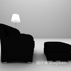 黑色沙发3d模型下载