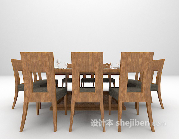 木质餐桌模型欣赏