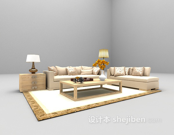 现代风格组合沙发3d模型