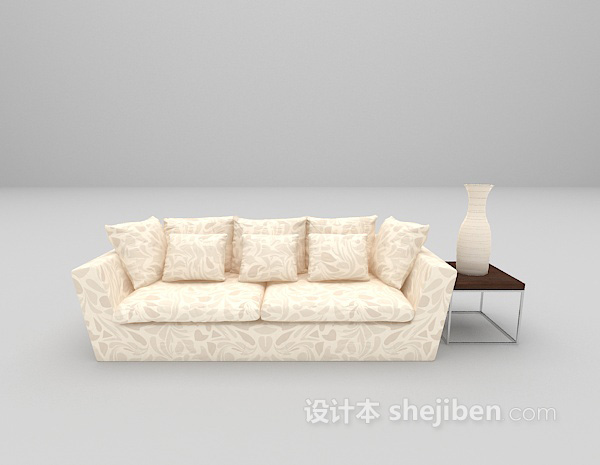 长形沙发3d模型下载
