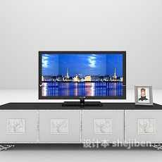 黑白电视柜3d模型下载