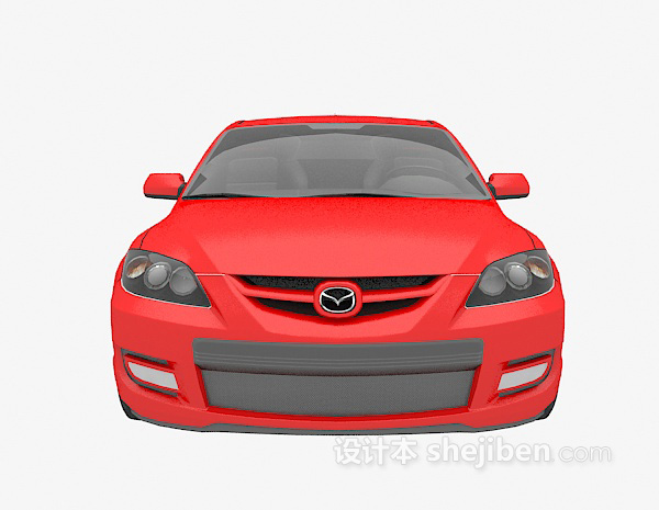 红色车3d模型下载