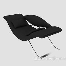 黑色躺椅沙发3d模型下载