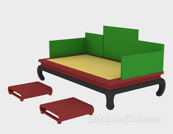 中式沙发模型3d下载