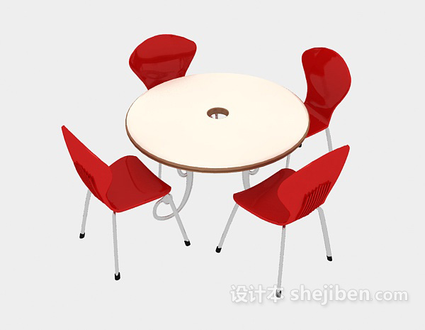 现代风格简约桌椅组合3d模型下载