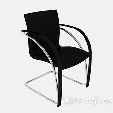 黑色扶手办公椅3d模型下载