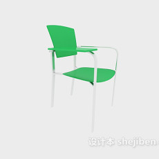 扶手绿色休闲椅3d模型下载
