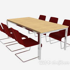 小型会议桌3d模型下载