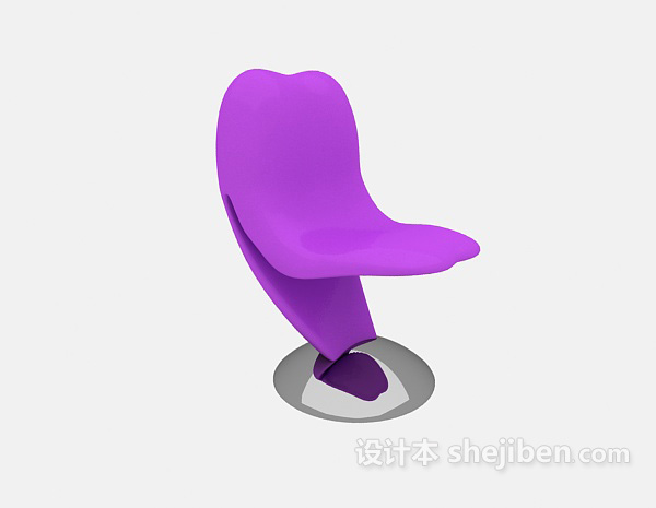 紫色梳妆椅3d模型下载