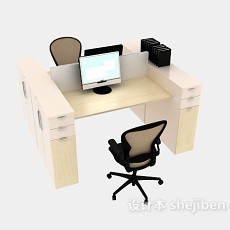 公司办公桌椅组合3d模型下载