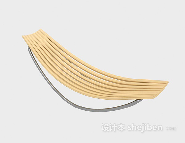 沙滩木质躺椅3d模型下载