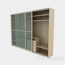 玻璃推拉门衣柜3d模型下载