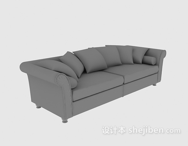 现代简约双人休闲沙发3d模型下载
