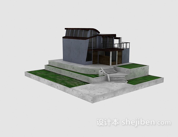 别墅模型3d模型下载