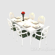欧式温馨浪漫餐桌 max免费3d模型下载