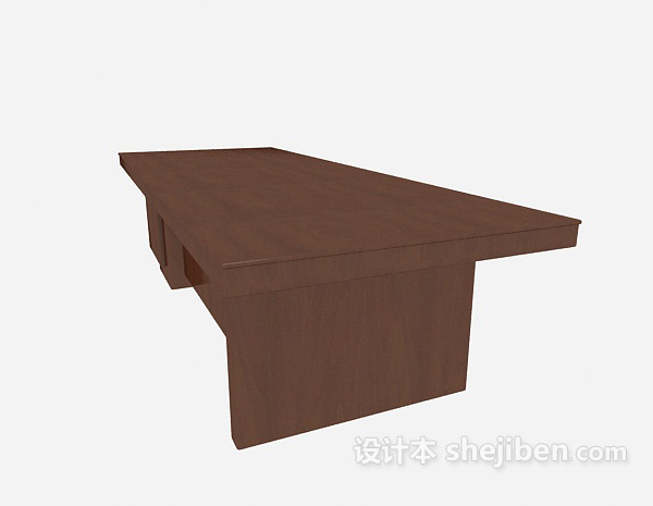现代棕色简约书桌