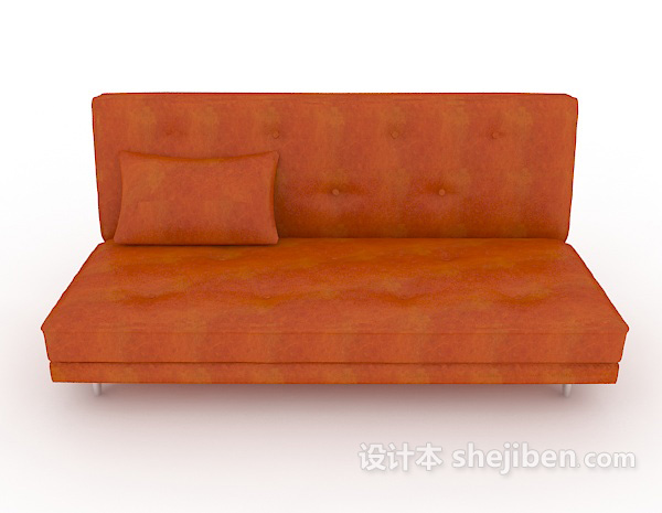 现代风格橙色家居沙发3d模型下载