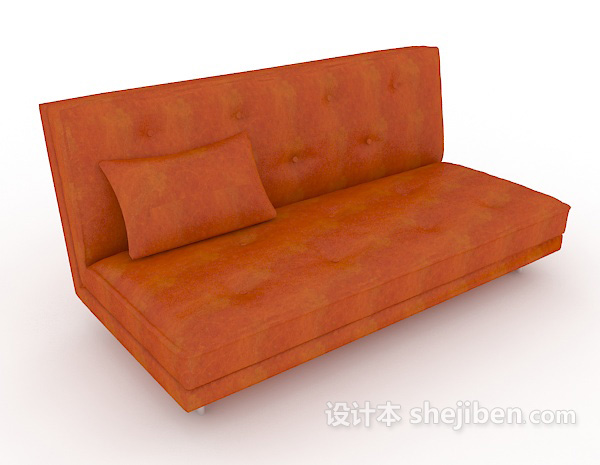 橙色家居沙发3d模型下载