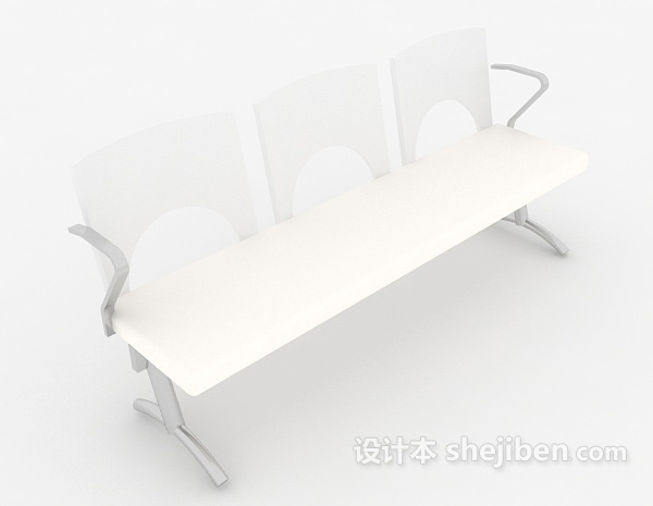 白色简约休闲椅3d模型下载