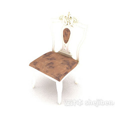 白色欧式梳妆椅3d模型下载