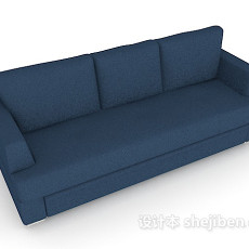 蓝色现代多人沙发3d模型下载