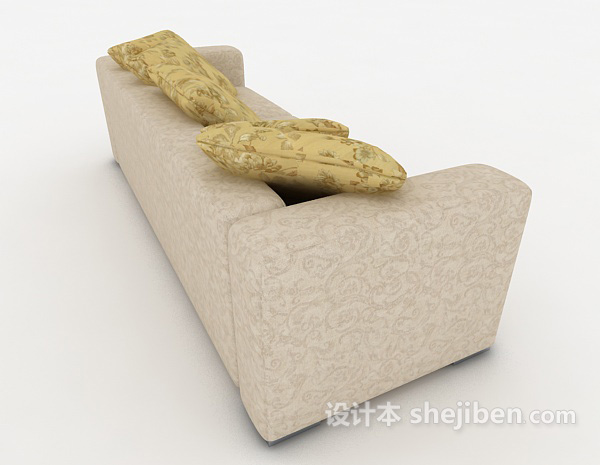 设计本常见居家三人沙发3d模型下载
