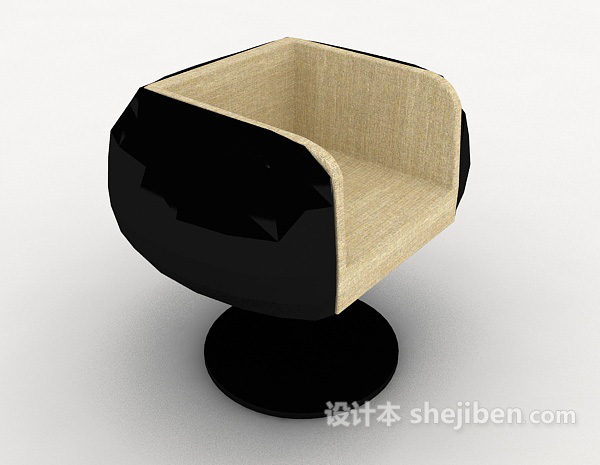免费现代个性黑色休闲椅3d模型下载