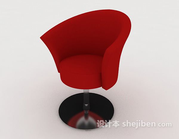 现代简约红色休闲椅子3d模型下载