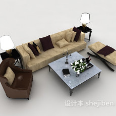 商务现代组合沙发3d模型下载