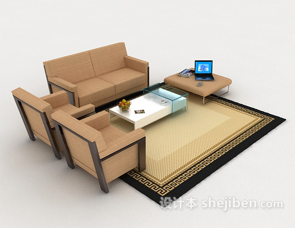 居家新中式组合沙发
