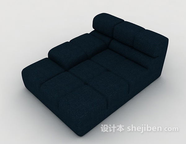 现代简约蓝色沙发躺椅3d模型下载