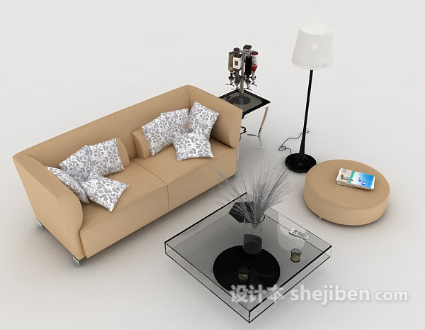 简单大方家居沙发3d模型下载