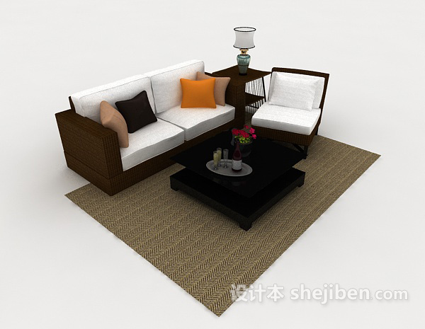 家居简约组合沙发3d模型下载