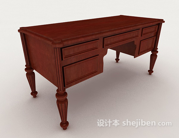 欧式复古木质书桌