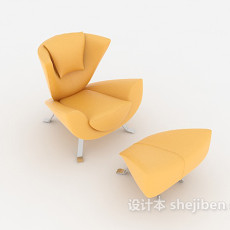 休闲简约黄色椅子3d模型下载
