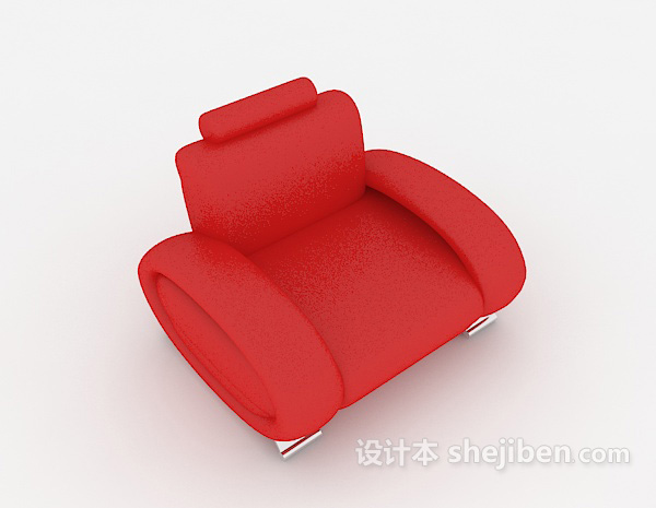现代红色单人沙发