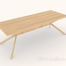 家居简约木质餐桌3d模型下载