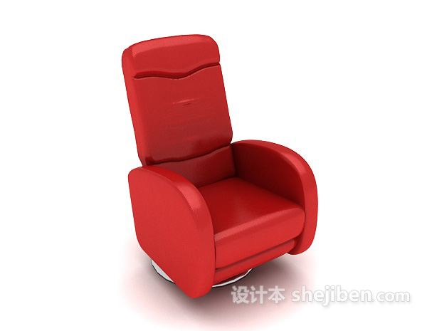 现代个性红色单人沙发